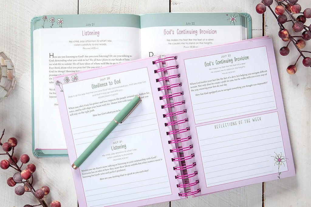 Interior view of the Trusting God with Every Breath book and journal bundle